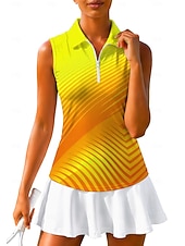 baratos Camisa Feminina-Mulheres Geométrica Tops Camisa Esportiva Camisa polo de caminhada Camisa de tênis Sem Manga Zíper Floral UPF50+ Resistente a UV Elasticidade Alta Pavio Humido Respirável Tênis Golfe Pickleball