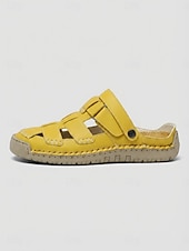 economico Sandali Gladiatore-Sandali gladiatore gialli da donna – design intrecciato a punta chiusa, sandali da pescatore casual traspiranti per camminare e viaggiare &amp;abbigliamento quotidiano