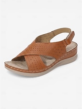 abordables Sandales Confort-Sandales bleues confortables pour femmes avec soutien de la voûte plantaire – chaussures de marche respirantes à brides croisées, sandales d'été légères et souples idéales pour les voyages et le
