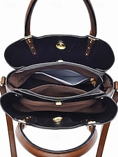 abordables Bolsos de mano y tote-Bolso de mano elegante para mujer, de piel sintética, disponible en varios colores, con correa ajustable para el hombro, ideal para el uso diario, para ir al trabajo, para viajar y para reuniones