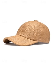 tanie Kapelusze damskie-Damska czapka baseballowa ze słomy w stylu boho, regulowany, wielokolorowy, tkany kapelusz przeciwsłoneczny na wakacje na plaży, podróże do kurortu, wypoczynek na świeżym powietrzu i codzienny strój
