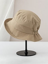 abordables Sombreros de mujer-Sombrero de pescador informal de algodón para mujer, sombrero de sol elástico ajustable en varios colores para vacaciones en la playa, uso diario informal, viajes y estilo veraniego al aire libre.
