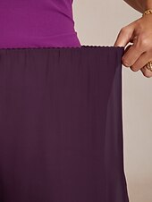  Damskie Bezczelny Elegancja Pełna długość Średni Talia Jednokolorowe Elastyczny pas Elastyczny Codzienny Święto Impreza / bankiet Oberżyna Lato Wiosna Jesień