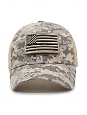  Heren truckerpet van polyester met Amerikaanse vlag, geborduurd klittenbandpatch in diverse kleuren, verstelbare pasvorm, perfect voor de viering van 250 jaar Amerika, Onafhankelijkheidsdag,