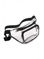 cheap Vacation &amp; Travel Bags-Women's Clear PVC Crossbody and Waist Bag, Multi-Color Transparent Bag with Adjustable Strap and Multiple Wearing Styles, Large Capacity Stylish Bag for Beach Vacation and Casual Daily Use