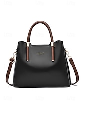 abordables Bolsos de mano y tote-Bolso de mano elegante para mujer, de piel sintética, disponible en varios colores, con correa ajustable para el hombro, ideal para el uso diario, para ir al trabajo, para viajar y para reuniones