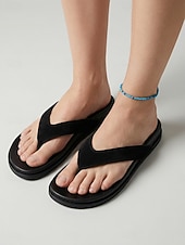economico Infradito scivolosi-Infradito da spiaggia rosse da donna - sandali infradito leggeri in pelle scamosciata con suola antiscivolo per vacanze estive al mare e spiagge sabbiose &amp;vacanze su isole tropicali