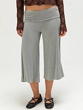 abordables Leggings lisos-Mujer Pantalones Capri Leggings cómodos Vacaciones Básico Medio corto Alta cintura Comodidad Alta elasticidad Diario Negro Gris Verano Primavera Holgado