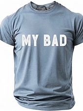 Χαμηλού Κόστους Σαρκαστικό Χιούμορ T-shirts-Ανδρικά Σαρκαστικός Μπλουζάκι Κοντομάνικο Κοντομάνικη μπλούζα 3D εκτύπωση Στρογγυλή Ψηλή Λαιμόκοψη Πουκάμισο Μοντέρνα Υψηλής Ποιότητας Απλός Causal Καθημερινά Πάρτι Θαλασσί Μπλε Απαλό Μπλε της Λίμνης
