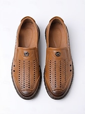 economico Uomini-mocassini casual da uomo marroni traforati, traspiranti, leggeri e comodi, ideali per passeggiate all'aperto, vacanze, viaggi, tempo libero quotidiano e uno stile casual elegante e rilassato.