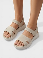preiswerte Komfortsandalen-Blaue Damen-Strick-Sportsandalen mit Fußgewölbeunterstützung – atmungsaktive, leichte Komfortsandalen für sommerliche Spaziergänge, Reisen und Strandbesuche &amp;Alltagskleidung