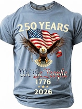 cheap Patriotic 250 T-shirts-250 Years 1776 2026 We The People Men's Patriotic Bald Eagle American Flag Vintage USA Pride T Shirt Graphic Crew Neck Short Sleeve Independence Day Celebration Gift Designer Clothing Apparel