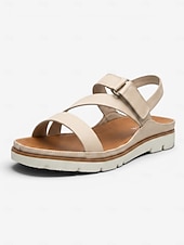 preiswerte Komfortsandalen-Flache Riemchensandalen für Damen mit gepolsterter Sohle, leichte Wandersandalen für den Weg zur Arbeit, Reisen und Sommeraktivitäten