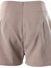 preiswerte Heiße Shorts-Damen Baumwoll Mischung Shorts Sommershorts Strandshorts Urlaub Mode Alltagstauglich Kurz Mittlere Taille Einfarbig Reißverschluss Elastischer Bund Schnalle Komfort Schnelltrocknend Weich