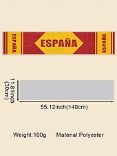 abordables Accesorios-Bufanda de toalla de poliéster para hombre con estampado de la bandera de España, bufanda suave para aficionados al fútbol, ideal para animar en los días de partido, eventos en estadios, retransmisiones deportivas y uso diario informal.