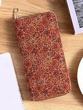 billige Lommebøker-Dame-lommebok i bohemsk kunstskinn med lang lommebok, stor kapasitet og flere kortspor med glidelås rundt clutch i flere mønstre for shopping, daglig bruk og reiser