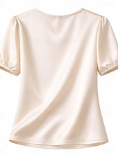 economico T-shirt semplice-Per donna Top in raso Maglietta Tinta unica Elegante Casual Manica Corta Girocollo Top Regolari Quotidiano Uscire Nero Rosa Rosso Verde Albicocca Estate Primavera