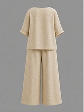 preiswerte Sets-Damen Zweiteilige Sets Hosen-Sets Bolero Langarm V Ausschnitt Einfarbig Kordelzug Mode Streetwear Stilvoll Lässig Täglich Outdoor Blau Schwarz Leicht Braun Frühling Normale Passform