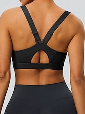 abordables Sujetadores deportivos &amp; chalecos-Mujer Camisetas sin mangas para hacer ejercicio Sujetadores de Deporte Cuchara Ropa Interior / Prenda Interior Absorción de impacto Tamaño Ajustable Ligero Inalámbrico Acolchado Color sólido Deporte
