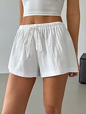 economico Pantaloncini Bermuda-Per donna Chinos Shorts Vacanza Moda Streetwear Corto Vita Alta Semplice A righe Fascia Elastica Comodo Comodità Morbido Micro-elastico Quotidiano All'aperto Streetwear Blu Nero Bianco Rosa Estate