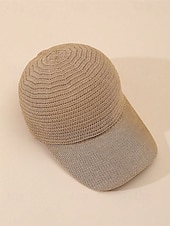 baratos Chapéus Femininos-Chapéu feminino boêmio em poliéster trançado, diversas cores, leve e com proteção solar, ideal para férias na praia, lazer ao ar livre e uso casual diário.