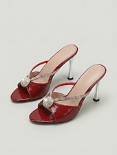cheap Women-Women's Pink Rhinestone High Heel Sandals - Elegant Slingback Stiletto for Vacation Dinner &amp; Beach Evening Party