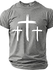 abordables Camisetas de fe-Hombre Cruz Camiseta Manga Corta Camiseta Impresión 3D Cuello Barco Camisa Moda Design Sencillo Casual Diario Fiesta Rojo Verano Primavera Ropa S M L XL XXL XXXL