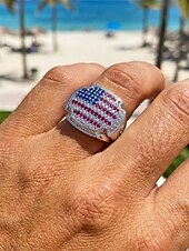  Мужское кольцо из сплава с изображением американского флага, несколько размеров, патриотический стиль, идеально подходит для празднования 500-летия США, Дня независимости, повседневной носки,