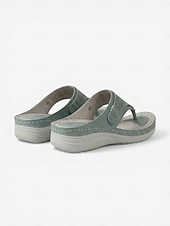 cheap Comfort Sandals-Women's Green Arch Support Flip Flop Sandals – Comfortable Cushioned Wedge Thong Sandals, Lightweight Casual Summer Shoes for Walking, Beach, Travel &amp; Daily Wear