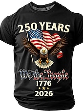 cheap Patriotic 250 T-shirts-250 Years 1776 2026 We The People Men's Patriotic Bald Eagle American Flag Vintage USA Pride T Shirt Graphic Crew Neck Short Sleeve Independence Day Celebration Gift Designer Clothing Apparel