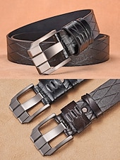 preiswerte Herrengürtel-Vintage-Businessgürtel für Herren aus Lederimitat, verstellbare Länge, verschiedene Farben, klassischer Retro-Stil, perfekt für den Arbeitsweg, Urlaub und Freizeit.