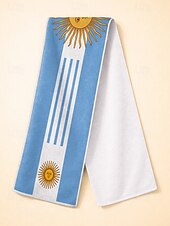 preiswerte Zubehör-Herren-Handtuchschal aus Polyester mit Argentinien-Flagge, weicher Fan-Schal für Fußballspiele, Stadionveranstaltungen, Sportübertragungen und den Alltag.