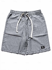 ieftine Clasic-Bărbați Pantaloni Scurți Pantaloni scurți de vară Pantaloni scurți de plajă Pantaloni scurți casual Cordon Talie elastică Simplu Culoare solidă Confort Ușor Lungimea genunchiului Zilnic În aer liber