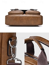 preiswerte Taschen für Herren-Messenger Bag für Herren aus Kunstleder, geräumige Aktentasche mit mehreren Fächern und verstellbarem Schultergurt, stilvolle Reisetasche für Freizeit und Beruf, geeignet für den täglichen Arbeitsweg und die Arbeit.
