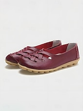 economico Ballerine da donna-Scarpe slip-on da donna gialle intrecciate con intagli, comode scarpe basse casual con suola morbida, calzature traspiranti per camminare in vacanza &amp; quotidiano