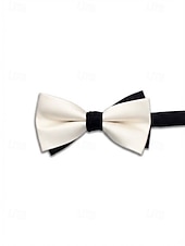 billiga Bröllop ACC-Herrfluga med dubbla lager, polyestermaterial, flerfärgad, justerbar längd, elegant accessoar för bröllopsfest och formell middag