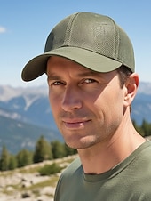 abordables Chapeaux pour hommes-Casquette de baseball pour homme en polyester respirant, style trucker multicolore ajustable, idéale pour les vacances à la plage, les tenues décontractées, la course à pied, la randonnée et les sports de plein air.