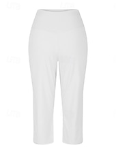 cheap Straight-Leg Pants-Women's Wide Leg Chinos Vacation Classic Style Basic Capris High Waist Plain Pocket Comfy Comfort Soft Stretchy Casual Gym Yoga Apricot Black White Army Green Spring Regular Fit