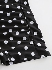 cheap One-piece swimsuits-Women's Swimwear One Piece Monokini Swimsuit Tummy Control High Waist Slim Backless Vacation Vintage Polka Dot Halter Neck Sleeveless Bathing Suits