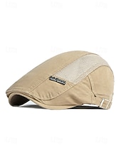 economico Cappelli da uomo-Berretto piatto da uomo in cotone a rete, regolabile e traspirante, modello newsboy ivy hat, ideale per l'uso quotidiano, le vacanze al mare, i viaggi e lo stile estivo all'aperto.
