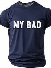 Χαμηλού Κόστους Σαρκαστικό Χιούμορ T-shirts-Ανδρικά Σαρκαστικός Μπλουζάκι Κοντομάνικο Κοντομάνικη μπλούζα 3D εκτύπωση Στρογγυλή Ψηλή Λαιμόκοψη Πουκάμισο Μοντέρνα Υψηλής Ποιότητας Απλός Causal Καθημερινά Πάρτι Θαλασσί Μπλε Απαλό Μπλε της Λίμνης