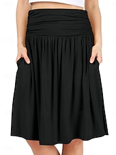 Χαμηλού Κόστους Γυναικείες φούστες και σορτς-Γυναικεία Μονόχρωμο Casual φούστα Φούστες τένις με σορτς Αθλητική φούστα Αμάνικο Πλισέ Τσέπη Ψηλή Μέση Ελαστικό Σκούπισμα ιδρώτα Αναπνέει Τέννις Γκολφ Pickleball Φούστες Ελλειψη Μαύρο Κρασί Βαθυγάλαζο