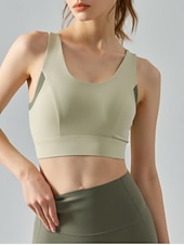 economico Reggiseni sportivi &amp; gilet-Per donna Canotte da allenamento Reggiseno sportivo Scollo a Cucchiaio Intimo / Maglia Intima Asciugatura Rapida Leggero Confortevole Senza fili Imbottito Tinta unica Sport Abbigliamento sportivo