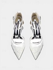 cheap Block Heel Pumps-Women's Champagne Embroidered Block Heel Pumps – Elegant Cocktail Party Dress Shoes