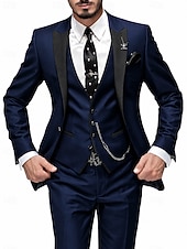 preiswerte Dinnerparty-Dreiteiliger Herren-Smoking in Burgunderrot, Slim Fit – ideal für Hochzeiten, Abschlussbälle und Dinnerpartys. Bestehend aus einem einreihigen Blazer mit Schalkragen, Weste und Hose. Erhältlich in Schwarz, Blau und Grün.