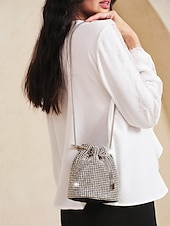 voordelige Tassen-Dames Koppeling avondtasje PU-nahka Bruiloft Ketting Grote capaciteit Multi-dragen Effen Kleur Zilver