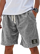 ieftine Clasic-Bărbați Pantaloni Scurți Pantaloni scurți de vară Pantaloni scurți de plajă Pantaloni scurți casual Cordon Talie elastică Simplu Culoare solidă Confort Ușor Lungimea genunchiului Zilnic În aer liber