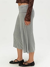 abordables Leggings lisos-Mujer Pantalones Capri Leggings cómodos Vacaciones Básico Medio corto Alta cintura Comodidad Alta elasticidad Diario Negro Gris Verano Primavera Holgado