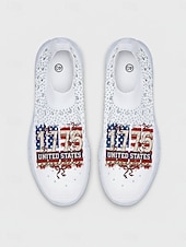  Sneakers knit slip-on per donna per il 250° Anniversario degli Stati Uniti - Scarpe da passeggio leggere e traspiranti stile casual patriottico per parate Giorno dell'Indipendenza viaggi e uso