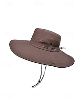 abordables Chapeaux pour hommes-Chapeau de soleil imperméable pour homme en polyester à large bord, pliable et multicolore, idéal pour la pêche, la randonnée, les vacances à la plage, le camping, le trekking et les voyages décontractés.